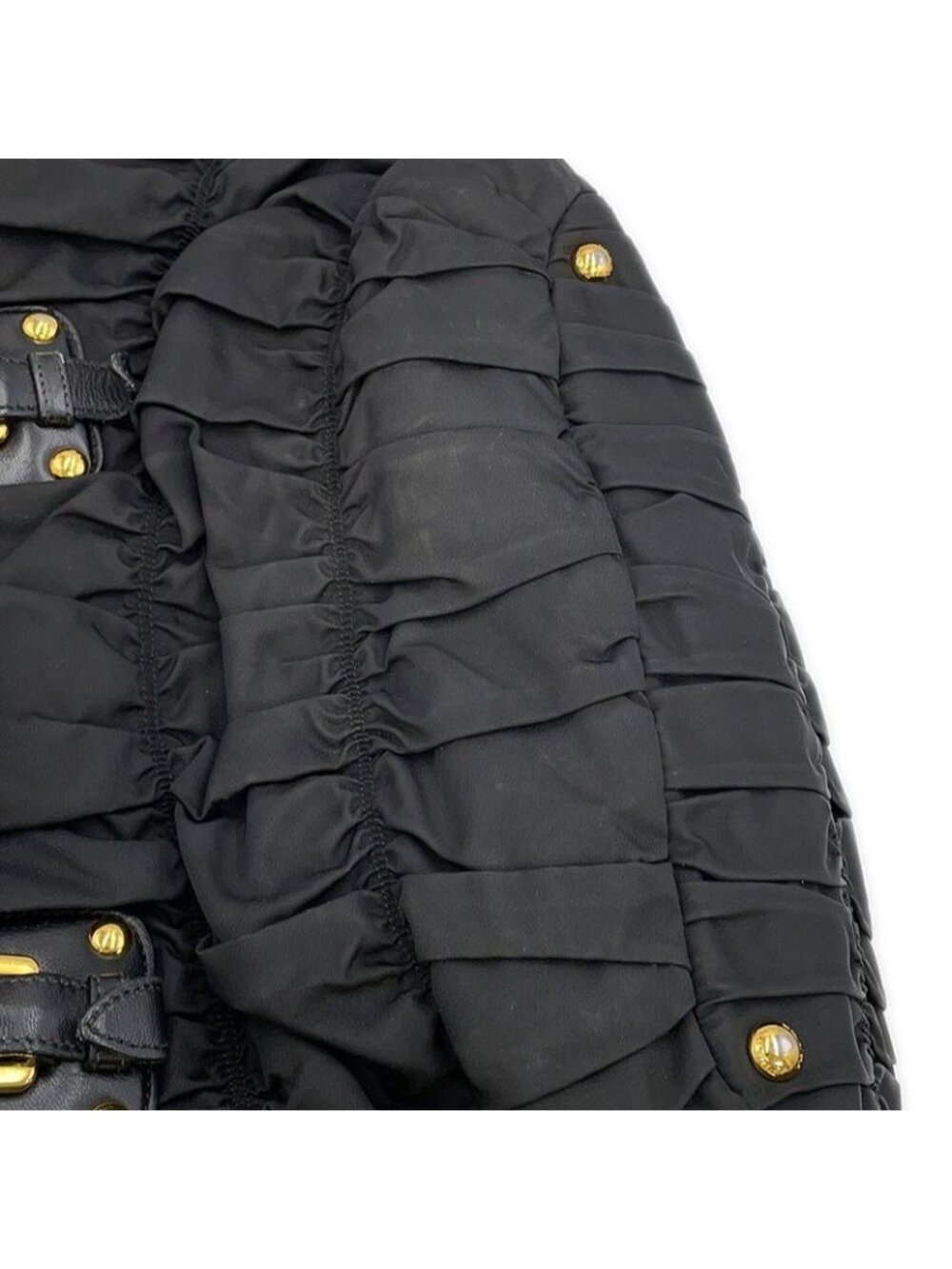 Prada Tote Gathered Nylon 2-Way Black - Picture 7 of 10